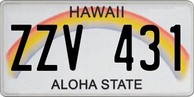 HI license plate ZZV431