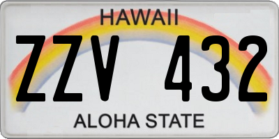 HI license plate ZZV432