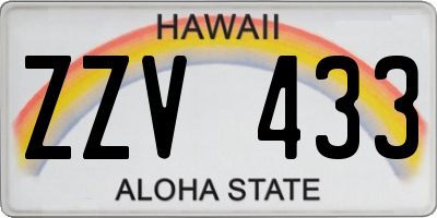 HI license plate ZZV433