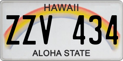 HI license plate ZZV434