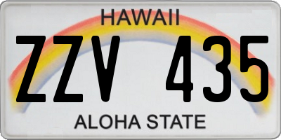 HI license plate ZZV435