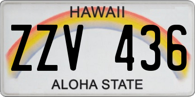 HI license plate ZZV436