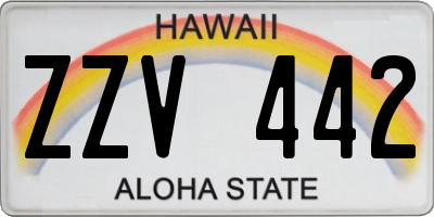 HI license plate ZZV442