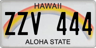 HI license plate ZZV444