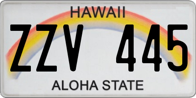 HI license plate ZZV445