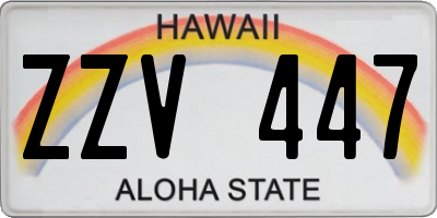 HI license plate ZZV447