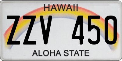 HI license plate ZZV450