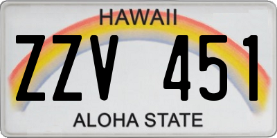 HI license plate ZZV451