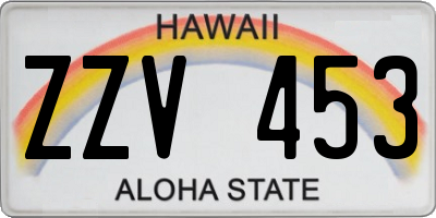 HI license plate ZZV453