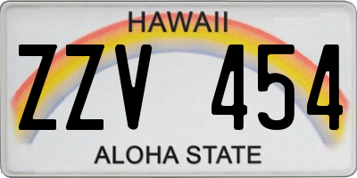 HI license plate ZZV454