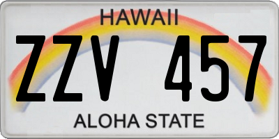 HI license plate ZZV457