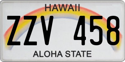 HI license plate ZZV458