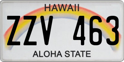 HI license plate ZZV463