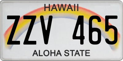 HI license plate ZZV465