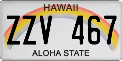 HI license plate ZZV467