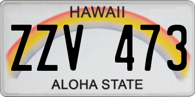 HI license plate ZZV473