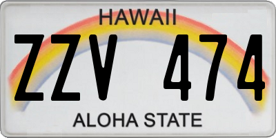 HI license plate ZZV474