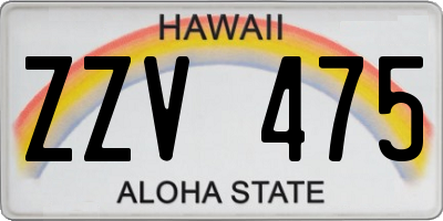 HI license plate ZZV475