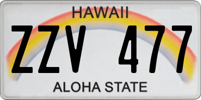 HI license plate ZZV477