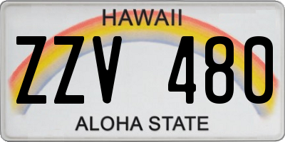 HI license plate ZZV480