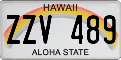 HI license plate ZZV489