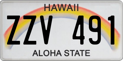 HI license plate ZZV491