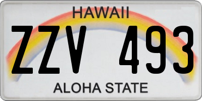 HI license plate ZZV493