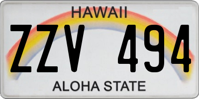 HI license plate ZZV494