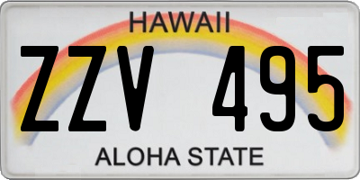 HI license plate ZZV495