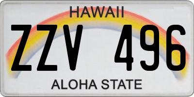 HI license plate ZZV496