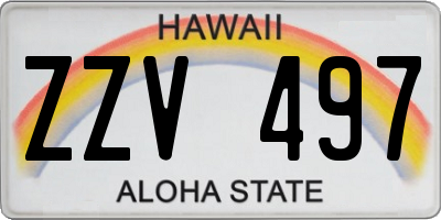 HI license plate ZZV497