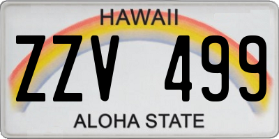 HI license plate ZZV499