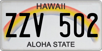 HI license plate ZZV502