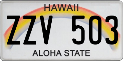 HI license plate ZZV503