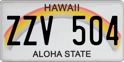 HI license plate ZZV504