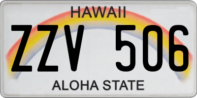 HI license plate ZZV506