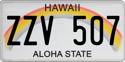 HI license plate ZZV507