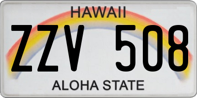 HI license plate ZZV508