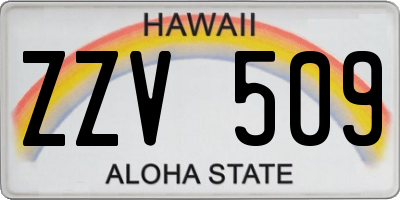 HI license plate ZZV509