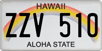 HI license plate ZZV510