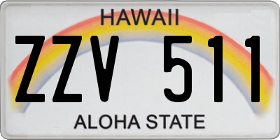 HI license plate ZZV511