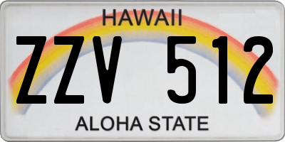 HI license plate ZZV512