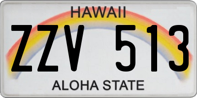 HI license plate ZZV513