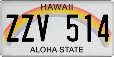 HI license plate ZZV514