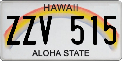 HI license plate ZZV515