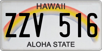 HI license plate ZZV516