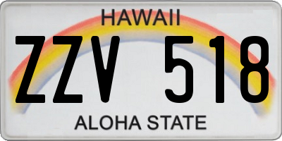 HI license plate ZZV518