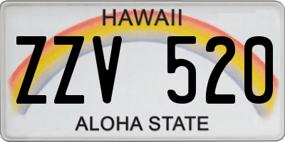 HI license plate ZZV520