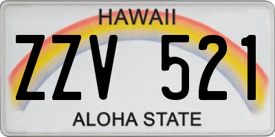 HI license plate ZZV521