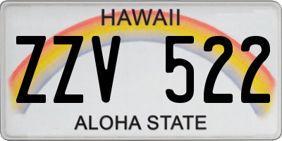 HI license plate ZZV522